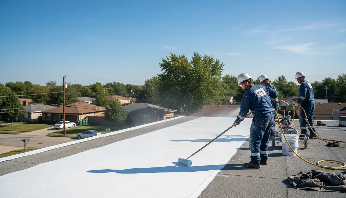 Commercial roof coating in Stringtown, OK near me